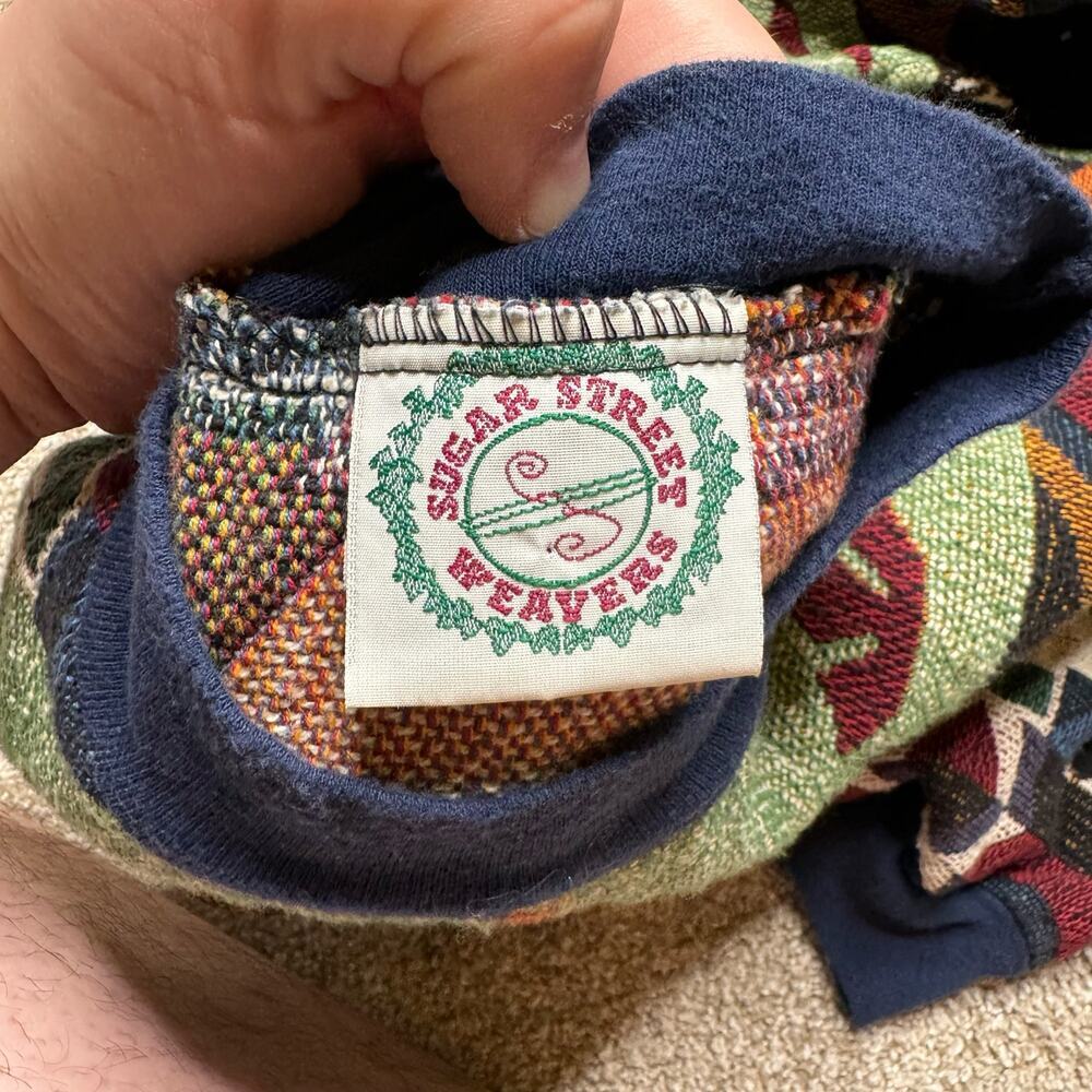 Sugar Street Weavers Woven Tapestry Sweatshirt USA Made Canoe Native American - Picture 5 of 6